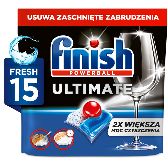 Finish Ultimate Fresh kapsułki do mycia naczyń w zmywarce 15szt