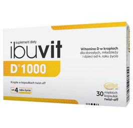 Ibuvit D1000 krople w kapsułkach twist-off dla dorosłych i dzieci suplement diety 30 kapsułek