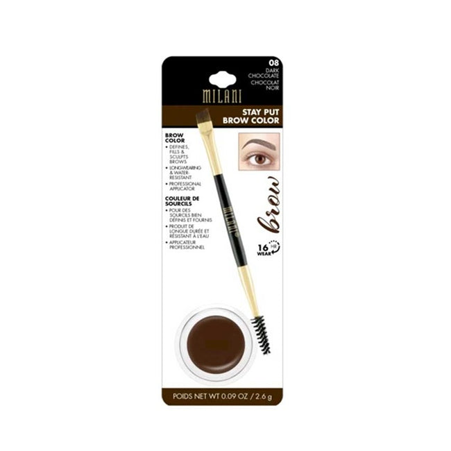 Milani Stay Put Brow Color pomada do brwi 08 Dark Chocolate 2.6g