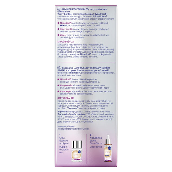 Nivea Luminous630® Skin Glow natychmiastowe glow-serum 30ml