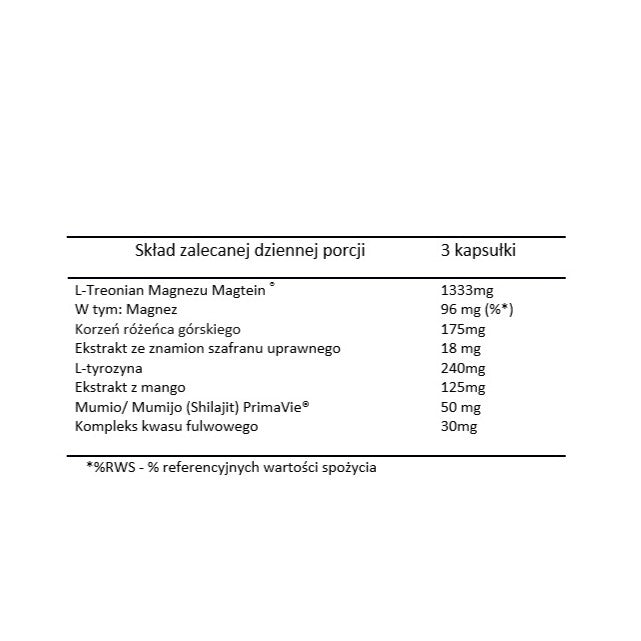 Doctor Life Magtein Mood Support L-treonian magnezu suplement diety 90 kapsułek