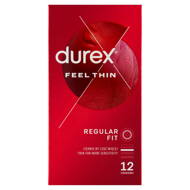 Durex Feel Thin cienkie prezerwatywy lateksowe 12szt
