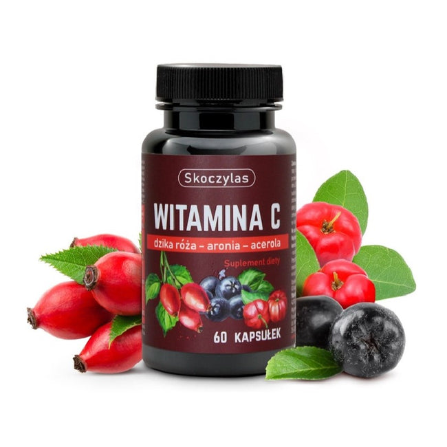 Skoczylas Witamina C Trio Dzika Róża + Aronia + Acerola suplement diety 60 kapsułek