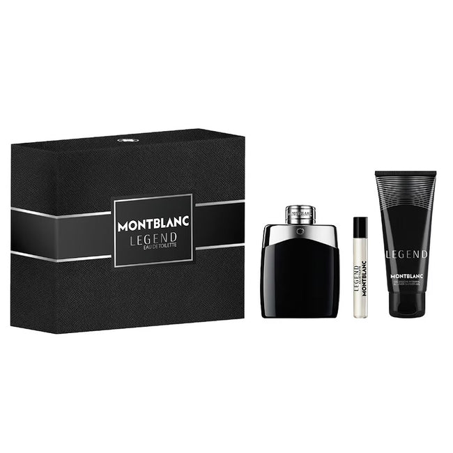 Mont Blanc Legend zestaw woda toaletowa spray 100ml + woda toaletowa spray 7.5ml + żel pod prysznic 100ml