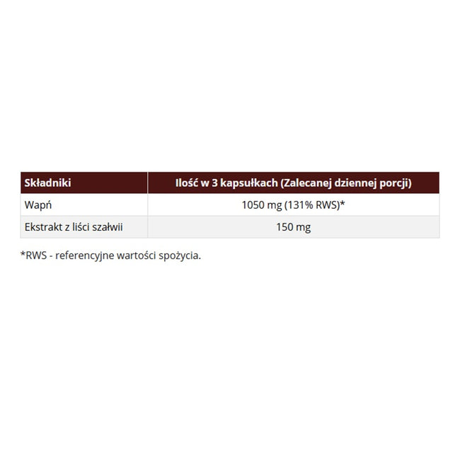 Skoczylas Wapń z szałwią suplement diety 60 kapsułek