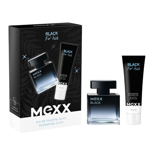 Mexx Black For Him zestaw woda toaletowa spray 30ml + żel pod prysznic 50ml