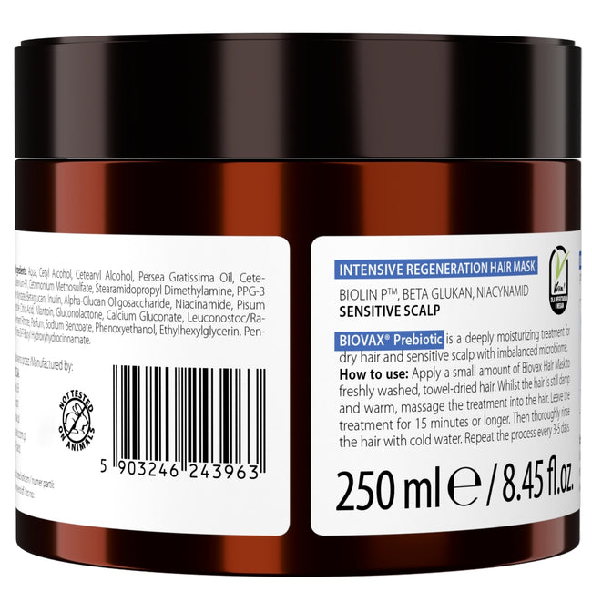 BIOVAX Prebiotic maska intensywnie regenerująca do wrażliwej skóry głowy 250ml
