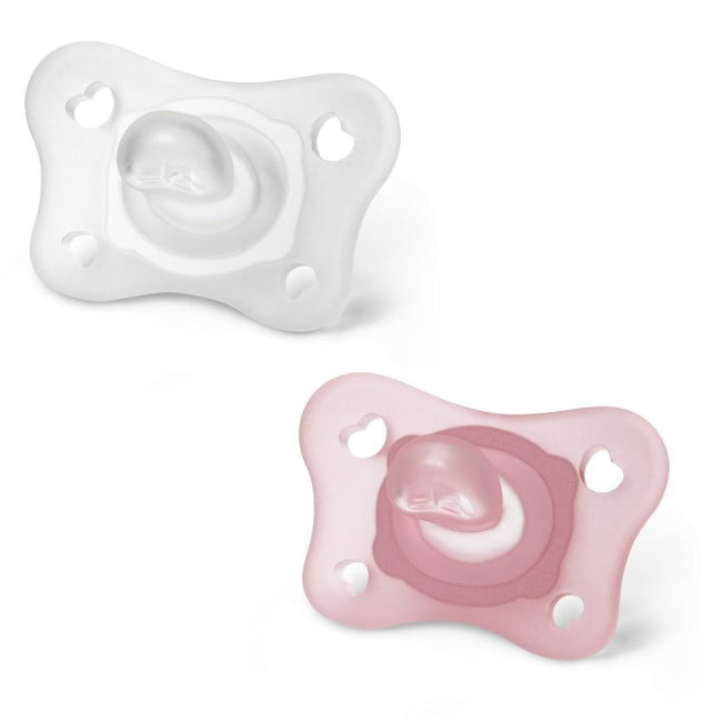 Chicco PhysioForma smoczek silikonowy uspokajający Mini Soft  0-2m Girl 2szt