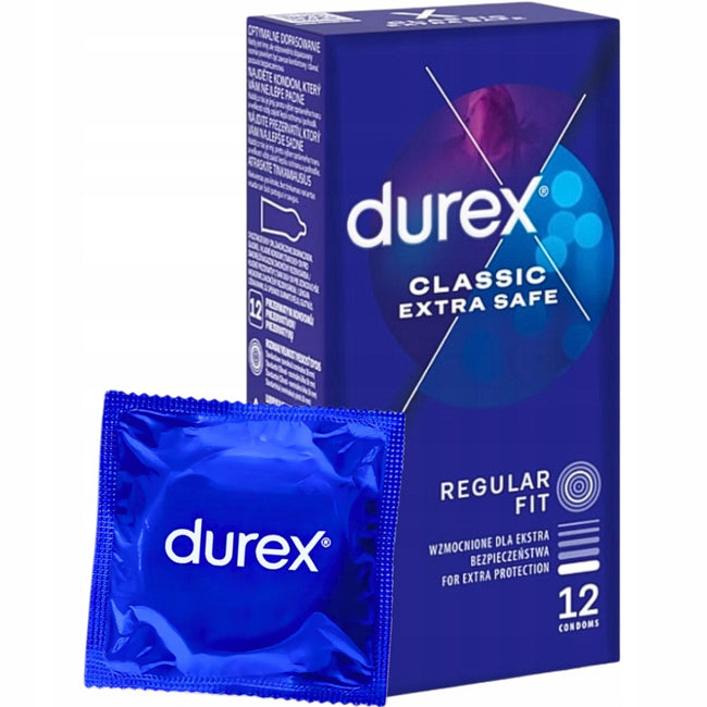 Durex Classic Extra Safe prezerwatywy wzmocnione dla ekstra bezpieczeństwa 12szt.