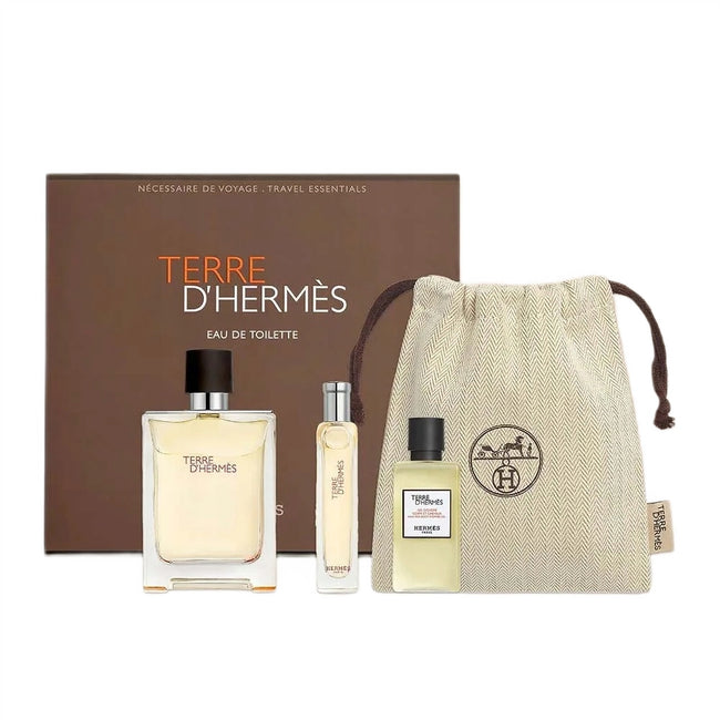 Hermes Terre D'Hermes zestaw woda toaletowa spray 100ml + woda toaletowa spray 15ml + żel pod prysznic 40ml