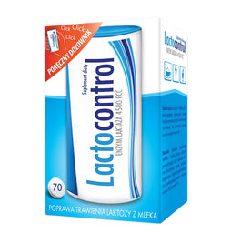 Lactocontrol Enzym Laktaza 4500 FCC suplement diety 70 tabletek powlekanych
