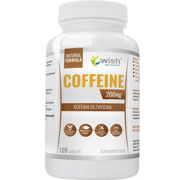 WISH Pharmaceutical Coffeine 200mg kofeina bezwodna suplement diety 120 tabletek