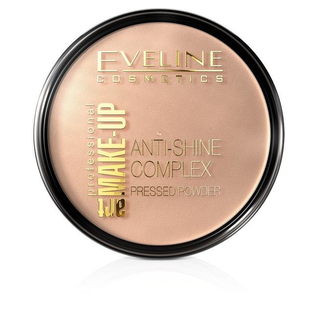Eveline Cosmetics Art Make Up Anti-Shine Complex Pressed Powder matujący puder mineralny z jedwabiem