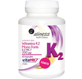 Aliness Witamina K2 Menachinon Mono FORTE MK-7 200 µg z Natto suplement diety 60 kapsułek