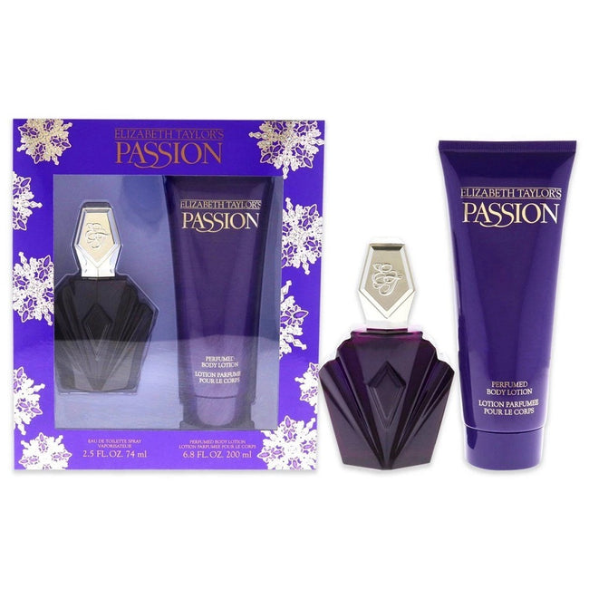 Elizabeth Taylor Passion zestaw woda toaletowa spray 74ml + balsam do ciała 200ml