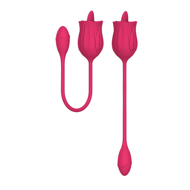 B-Series Magic Licking Massager With Vibrating Egg stymulator z języczkiem i wibrującym jajkiem Pink
