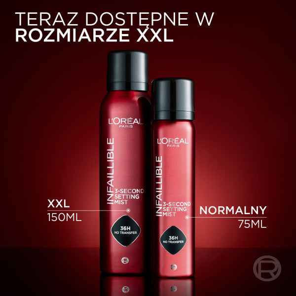 L'Oreal Paris Infaillible 3-Second Setting Mist 3-sekundowy spray utrwalający makijaż 150ml