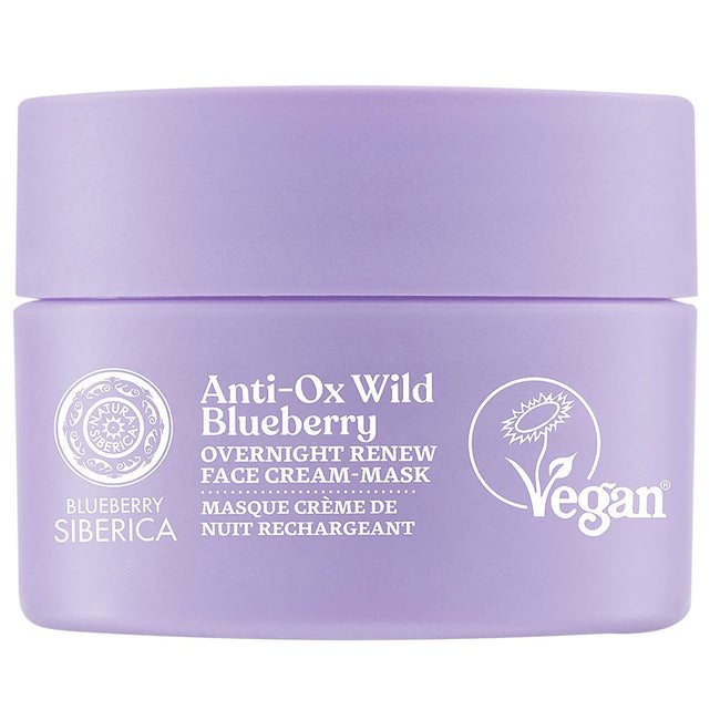 Natura Siberica Blueberry Siberica wegański odmładzający krem-maska do twarzy na noc 50ml