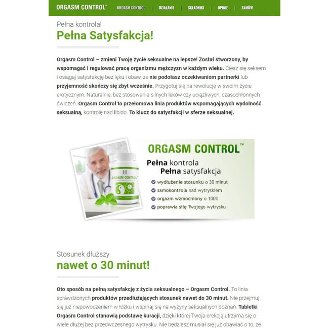 Sexual Health Series Orgasm Control suplement diety na opóźnienie wytrysku 60 kapsułek