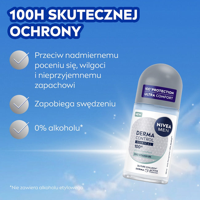 Nivea Men Derma Control Clinical Ultra Comfort antyperspirant w kulce 50ml