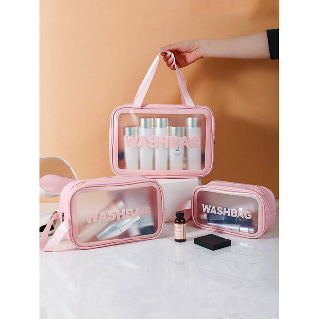 Ecarla Washbag zestaw 3 kosmetyczek Pudrowy Róż KS83