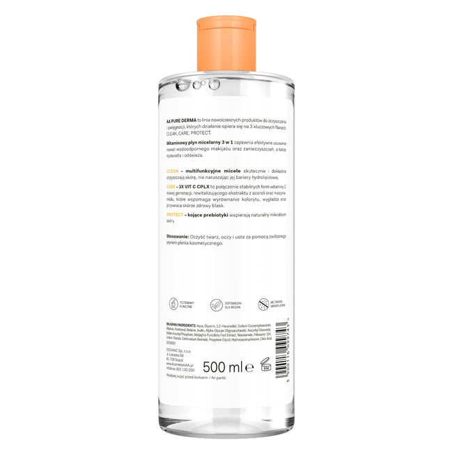 AA Pure Derma witaminowy płyn micelarny 3w1 500ml