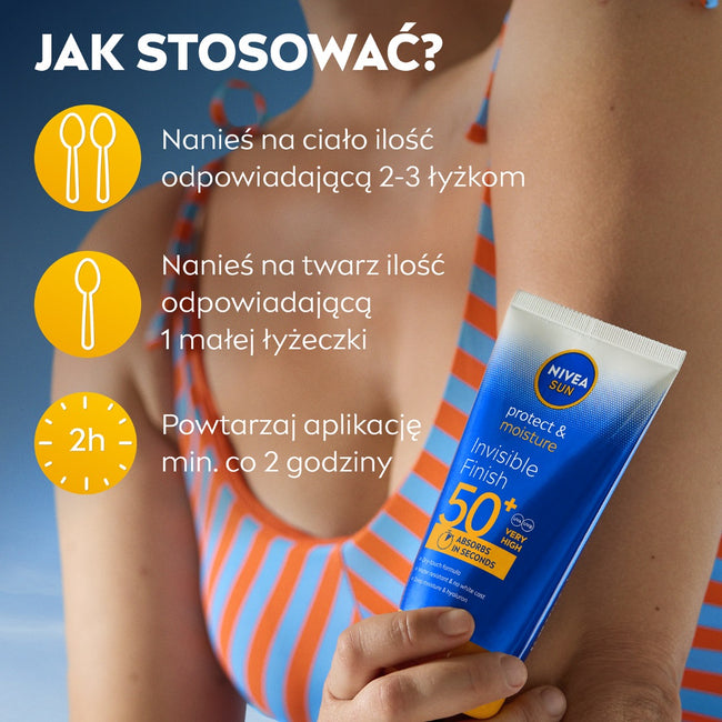 Nivea Sun Protect & Moisture nawilżający balsam do opalania Invisible Finish SPF50+ 150ml