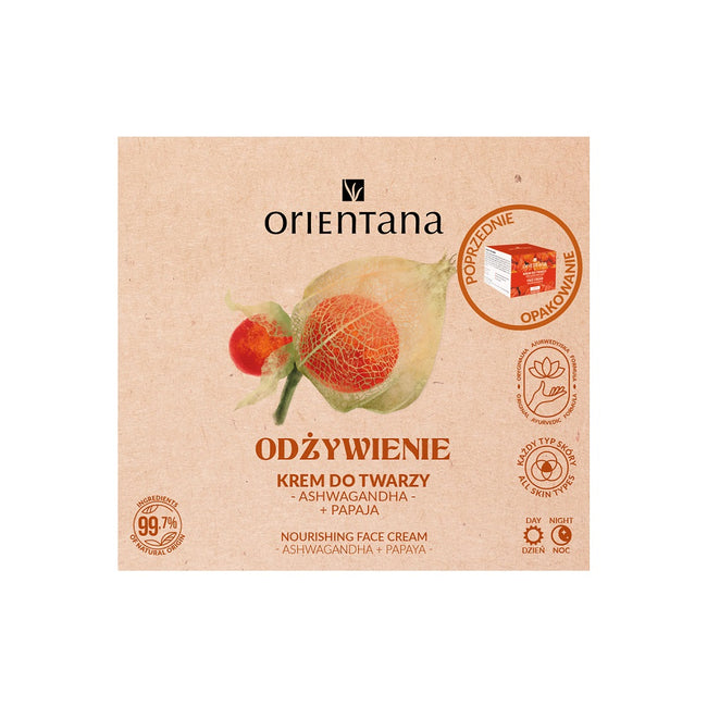 ORIENTANA Odżywienie krem do twarzy Ashwagandha i Papaja 40ml
