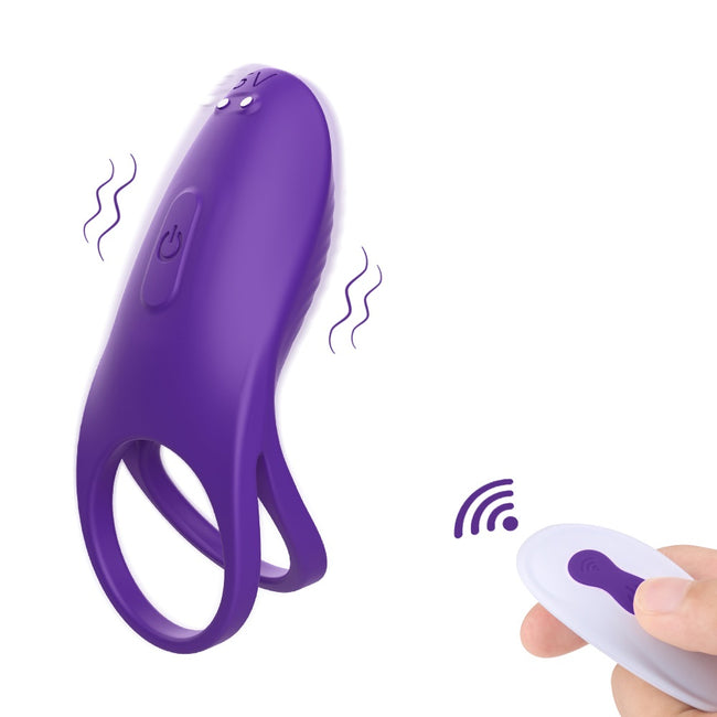 Amzing Toy Trap-RTC pierścień wibracyjny zdalnie sterowany z 9 trybami wibracji Violet