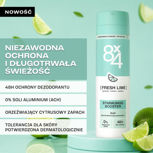 8x4 Fresh Lime dezodorant w sprayu 150ml