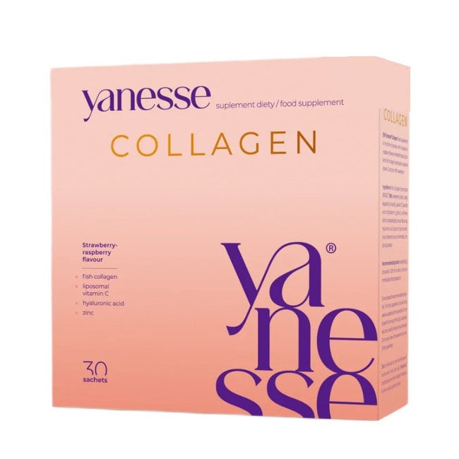 AronPharma Yanesse Collagen suplement diety w proszku o smaku truskawkowo-malinowym 30 saszetek