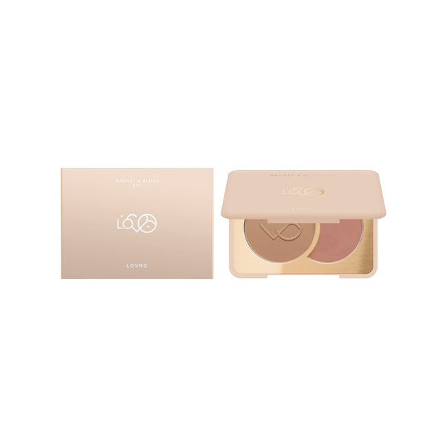 LOVRO Bronze & Blush Set prasowany bronzer i róż do modelowania twarzy