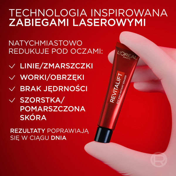 L'Oreal Paris Revitalift Laser Eye Bag Instant Eraser reduktor cieni i worków pod oczami 15ml
