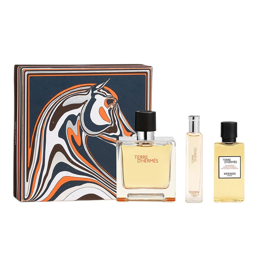 hermes terre d'hermes ekstrakt perfum 75 ml   zestaw  