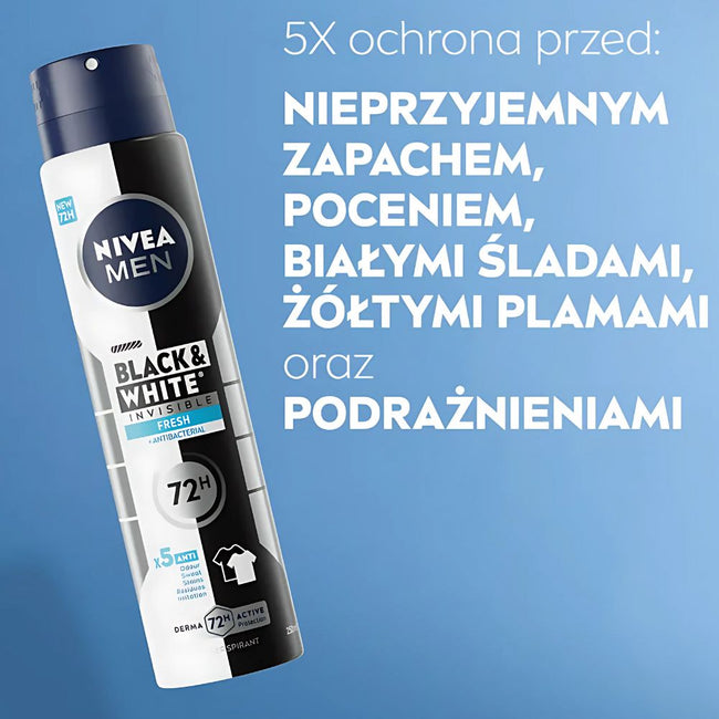 Nivea Men Black&White Invisible Fresh antyperspirant spray 250ml