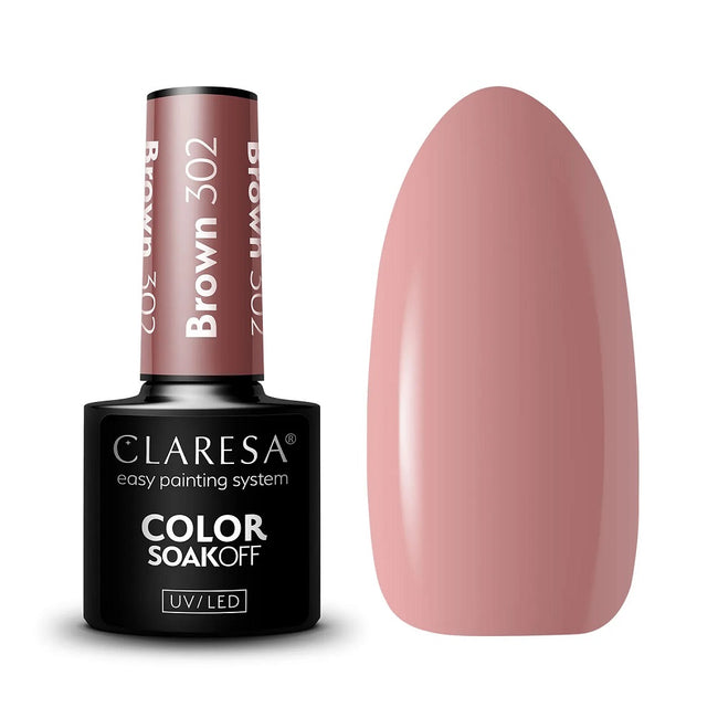 Claresa Color Soak Off UV/LED Brown lakier hybrydowy 5g