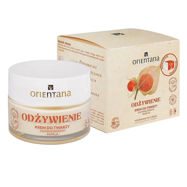 ORIENTANA Odżywienie krem do twarzy Ashwagandha i Papaja 40ml