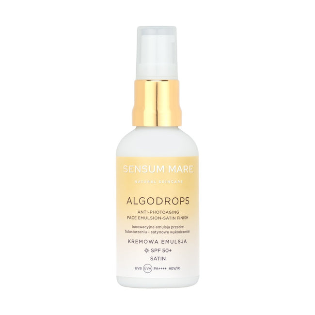 Sensum Mare Algodrops innowacyjna kremowa emulsja ochronna przeciw fotostarzeniu SPF 50+ UVB UVA PA++++ HEV/IR 50ml