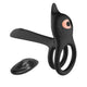 B-Series Magic Double Vibrating Ring wibrujący pierścień na penisa z pilotem Black