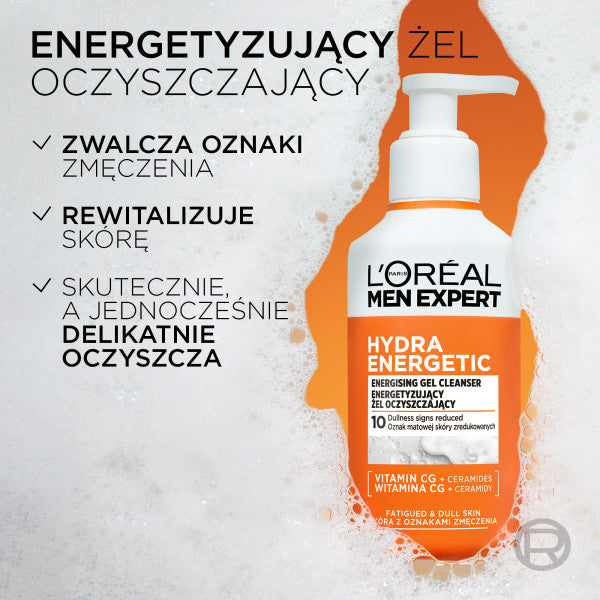 L'Oreal Paris Men Expert Hydra Energetic energetyzujący żel oczyszczający do skóry z oznakami zmęczenia 260ml