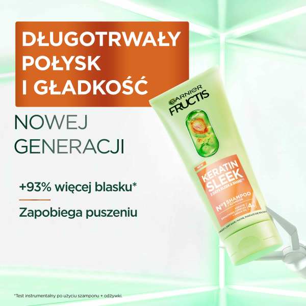 Garnier Fructis Keratin Sleek szampon do włosów suchych i puszących się 200ml