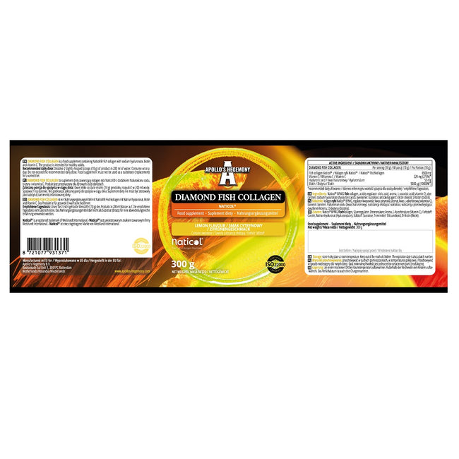 Apollo's Hegemony Diamond Fish Collagen suplement diety w proszku cytryna 300g