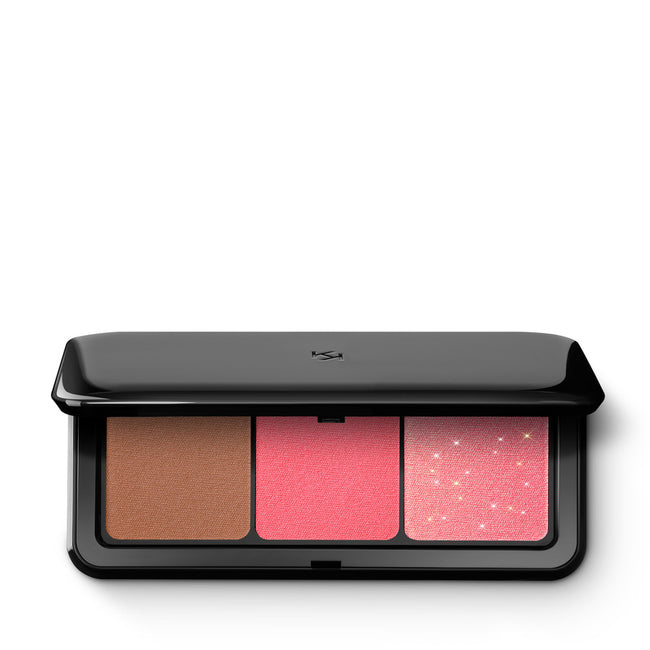 KIKO Milano Multi Finish Trio Blush & Bronzer Palette paleta do twarzy z 1 bronzerem i 2 różami o wykończeniu matowym i metalicznym