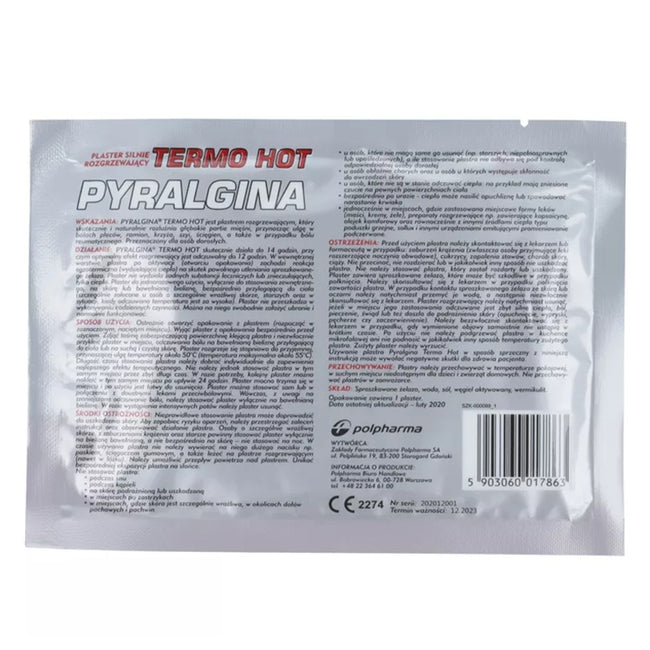 Pyralgina Termo Hot plaster silnie rozgrzewający 1 sztuka