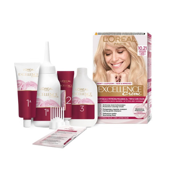 L'Oreal Paris Excellence Creme farba do włosów 10.21 Bardzo Bardzo Jasny Perłowy Blond