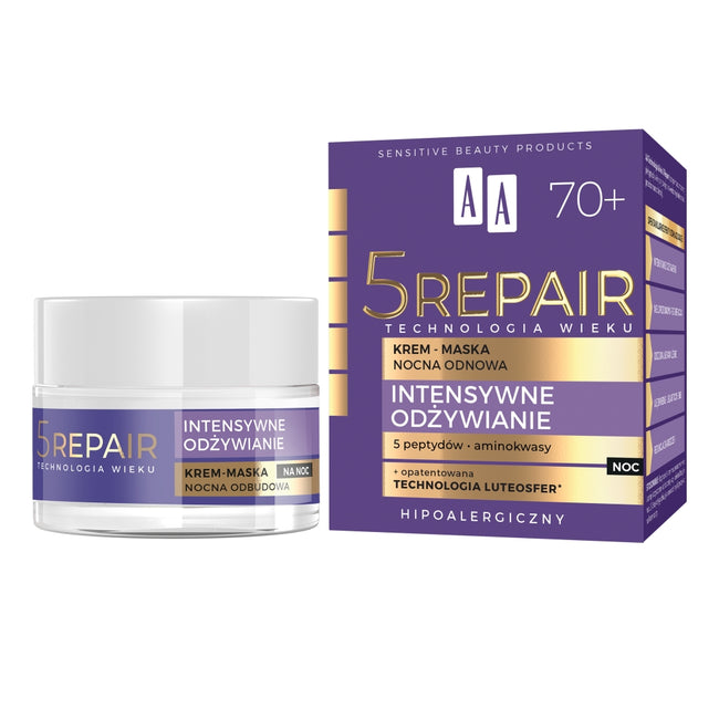 AA Technologia Wieku 5Repair 70+ krem-maska nocna odbudowa 50ml