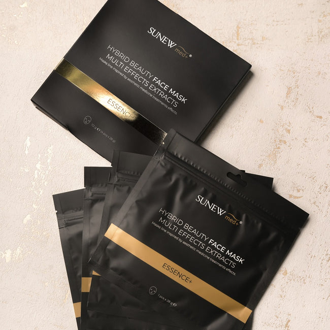 SunewMed+ Essence+ Hybrid Beauty Face Mask hybrydowa maska z peptydami i śluzem ślimaka 4x28g