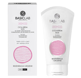 BasicLab Atopicus Cica krem SOS do skóry ultrawrażliwej podrażnionej lub skłonnej do atopii Regeneracja i Ukojenie 75ml