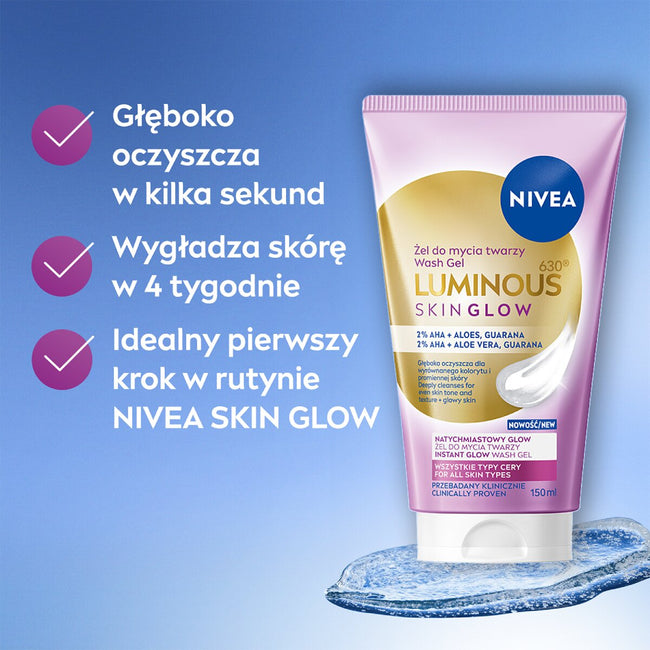 Nivea Luminous630® Skin Glow żel do mycia twarzy 150ml