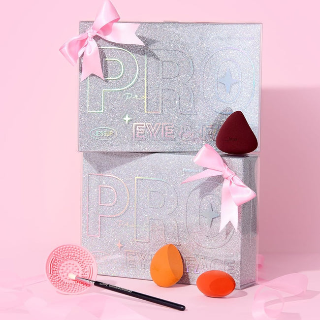 JESSUP Beauty Kit zestaw pędzli i gąbeczek szkatułka T504 10szt